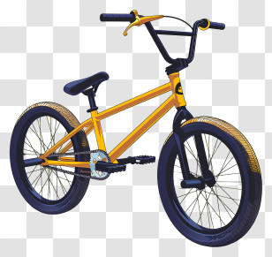 Bmx Bike - Bright Yellow Bicycle Illustration Transparent PNG