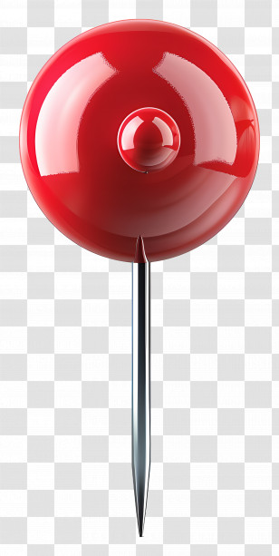 Pushpin - Shiny Red Push Pin Illustration Transparent PNG