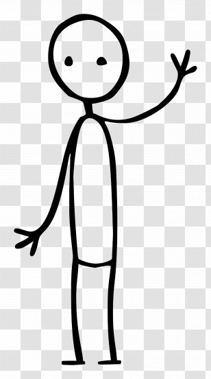 Stick Figure - Stick Figure Character Waving In Gesture Transparent PNG
