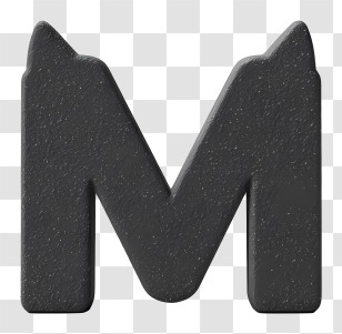 M Logo - Black 3D Letter M Transparent PNG