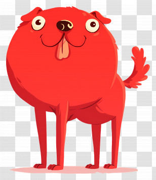 Cartoon Dog - Playful Red Dog Transparent PNG