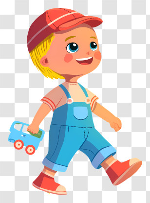 Boy With Toy Car - Happy Child With Toy Transparent PNG