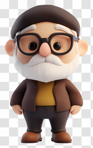 Cartoon Old Man - Wise Old Man With Glasses Transparent PNG