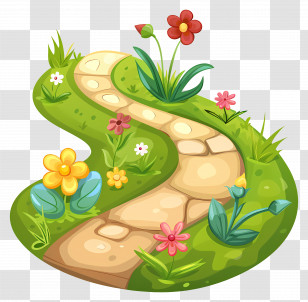 Trail Path - Winding Garden Path With Flowers Transparent PNG