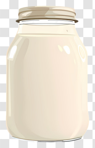 Milk Bottle - Glass Jar Container With Neutral Lid Transparent PNG