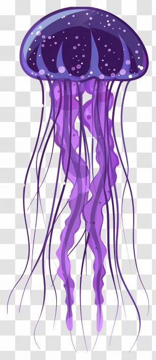 Jelly Fish - Vibrant Purple Jellyfish Artwork Transparent PNG