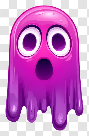 Ghost Emoji - Surprised Purple Ghost Transparent PNG