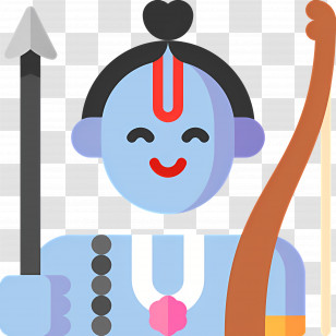 Rama - Cartoon Deity Illustration With Bow And Arrow Transparent PNG