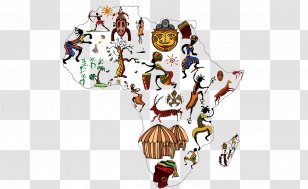 Africa Cartoon Map - Watercolor - Creative Of Transparent PNG