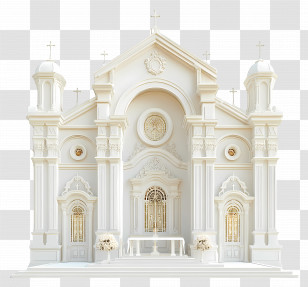 Wedding Church - Ornate White Church Transparent PNG