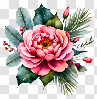 Transvaal Daisy - Pink Flower With Greenery Transparent PNG