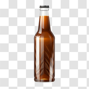 Beer Bottle - Brown Glass Beverage Bottle Design Transparent PNG