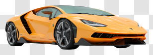 Lamborghini Car - Orange Sports Car Illustration Transparent PNG