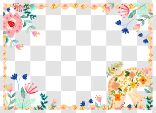 Wedding Invitation - Elegant Floral Decorative Frame Transparent PNG