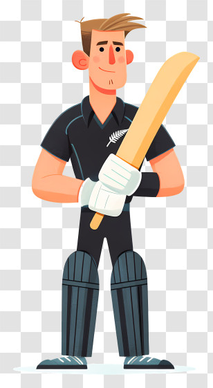 Cricket Player - Cricketer Holding Bat Transparent PNG
