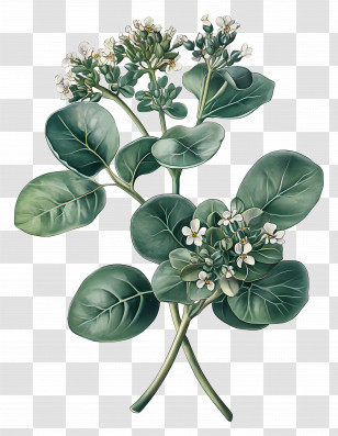 Blooming Scurvy Grass - Botanical Plant With Flowers Transparent PNG