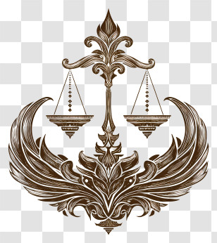 Justice Symbol - Ornate Decorative Scales Symbol Transparent PNG