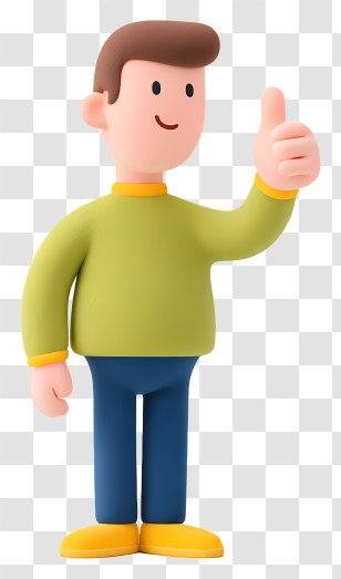 Artist Giving A Thumb Up - Green Cartoon Character Giving Thumbs Up Transparent PNG