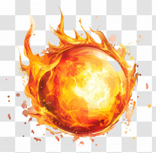Fireball - Flaming Fireball Illustration With Dynamic Energy Transparent PNG