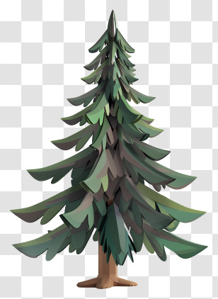 3d Pine Tree - Illustration Of A Tall Pine Tree Transparent PNG