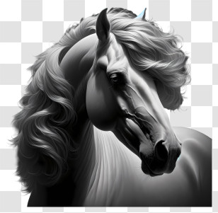 Horse - Majestic Horse With Flowing Mane Transparent PNG