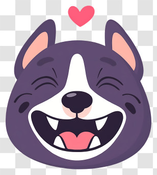 Dog Emoji - Happy Dog Face With Heart Transparent PNG
