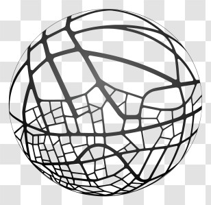 Sphere - Abstract Globe With Network Lines Transparent PNG