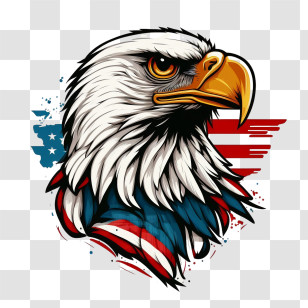 Eagle Head
 - Patriotic Bald Eagle With American Flag Transparent PNG
