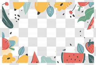 Food Background - Colorful Fruit Border Background Transparent PNG