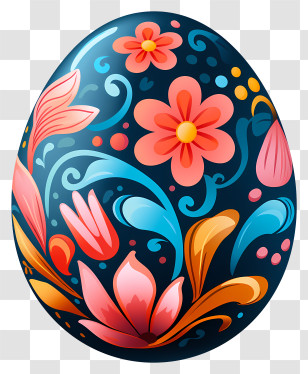 Hand Drawn Easter Egg - Beautifully Decorated Easter Egg Transparent PNG