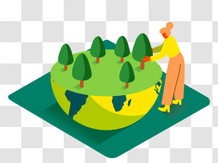 Ecology - Person Planting Trees On Earth Transparent PNG