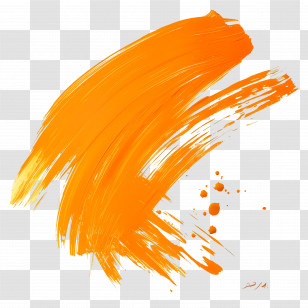Orange Brush Stroke - Vivid Orange Paint Splash Stroke Transparent PNG