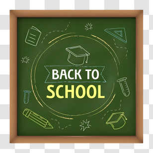 Back To School Chalkboard - Back To School Chalkboard Design Transparent PNG