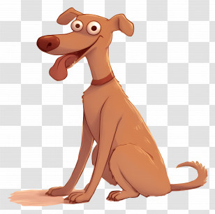 Santas Little Helper - Cartoon Dog With Big Eyes And Playful Expression Transparent PNG