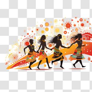 Naidoc Week - Colorful Dancing Silhouettes Transparent PNG