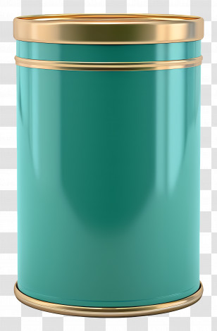 Canned Food - Green Canister With Golden Lid Transparent PNG