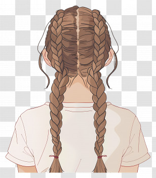 French Curl Braids - Braided Hair Illustration Transparent PNG
