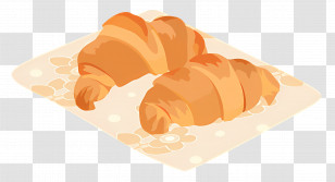 Dessert - Golden Croissants On A Towel Transparent PNG