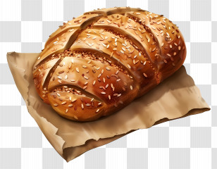 Multigrain Bread - Freshly Baked Bread With Sesame Seeds Transparent PNG