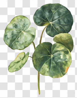 Watercolor Leaf - Illustration Of Lotus Leaves Transparent PNG