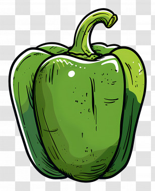 Green Bell Pepper - Green Bell Pepper Illustration Transparent PNG