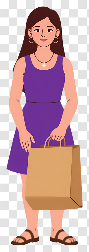 Woman Holding Grocery Bag - Woman Holding Shopping Bag Transparent PNG