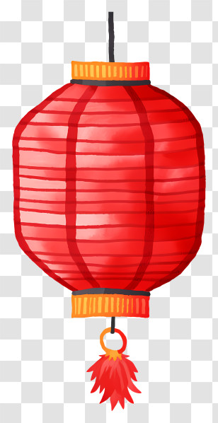 Red Paper Lantern - Traditional Red Paper Lantern For Festivals Transparent PNG