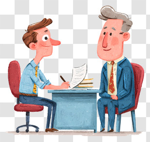 Businessman Doing Job Interview - Business Meeting At Office Transparent PNG