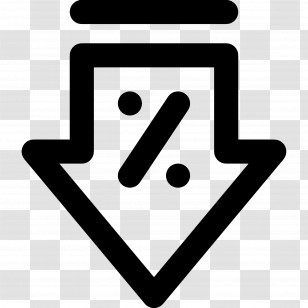 Down Arrow - Downward Arrow With Percentage Symbol Transparent PNG