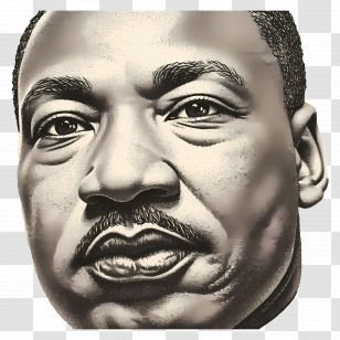 Martin Luther King Day - Inspirational Portrait Illustration Transparent PNG