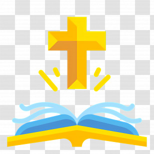 Christian Cross - Cross And Book Illustration For Faith Concept Transparent PNG