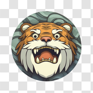 Tiger - Fierce Cartoon Tiger Illustration Transparent PNG