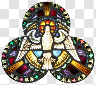 Holy Spirit - Dove Design On Stained Glass Transparent PNG