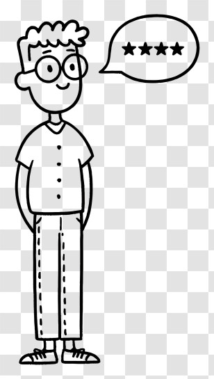 Customer Feedback - Cartoon Man With Speech Bubble Transparent PNG